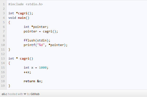 C Dangling Pointer Sorunu