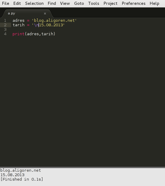 Sublime Text 2'de Python 3 ile Çalışmak